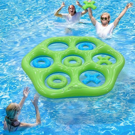 Jeu de Lancer Gonflable de Piscine Multi-joueurs, Jouet de Plage & Jardin Famille, Bleu (1/5)