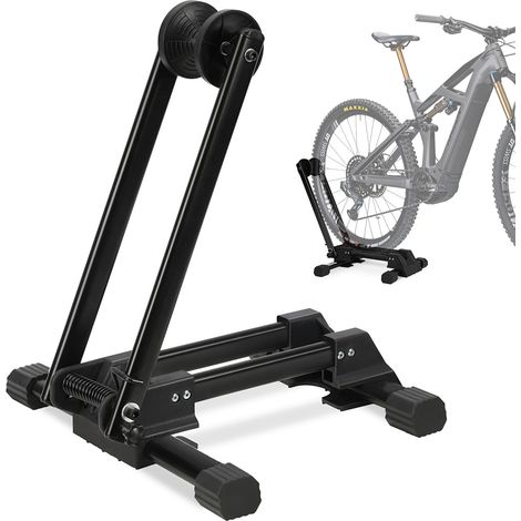 Randaco 1x Soporte para bicicletas para aparcamientos de bicicletas, hogar o tienda de bicicletas. Soporte plegable para bicicletas. No apto para bicicletas eléctricas. Negro. (1/5)