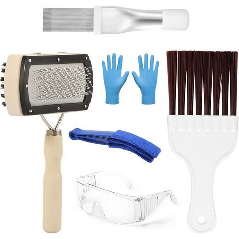 Cepillos de limpieza para serpentines de aire acondicionado, cepillo de doble cara para limpiar el condensador del aire acondicionado y el refrigerador doméstico. (1/2)