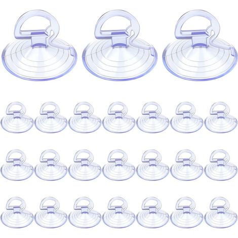 24 ventouses pour pare-soleil de voiture, ventouses robustes avec anneau de traction et joint en queue d'aronde, ventouses multifonctionnelles pour fenêtres, cuisine et salle de bain (transparentes... (1/5)