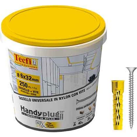 TASSELLO CON VITE IN BARATTOLO 'RX' Ø 10x50 mm - vite 6,0x60 mm - Confezione 50 pezzi