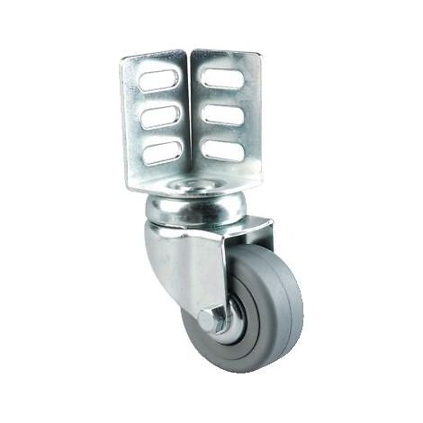Roulette pivotante fixation par cornière d'angle bandage polyamide pour charges légères, diamètre 50 mm, charge 35 kg, type 1670 - Tente