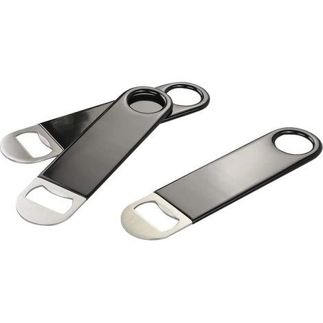 Set mit 3 Flaschenöffnern, Klingen, Bierflaschenöffnern, Gummibeschichtung, Edelstahl, schwarz (1/5)