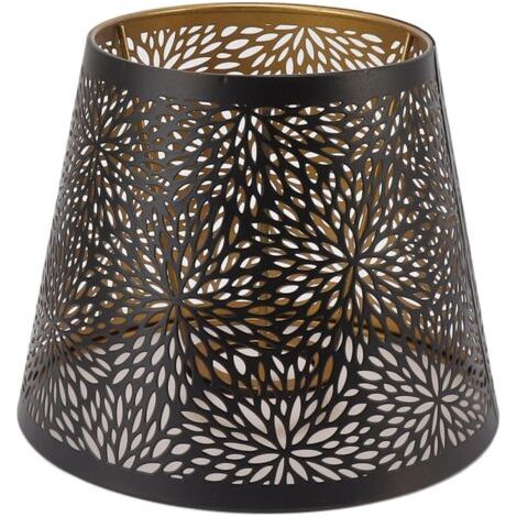Abat-jour en métal 15 cm – Motif arbre forestier – Couvercle fer creux doré – Compatible E26/E27 – Pour éclairage moderne (1/4)
