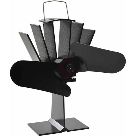 Ventilateur de poêle alimenté par chaleur 2 pales Noir (1/5)