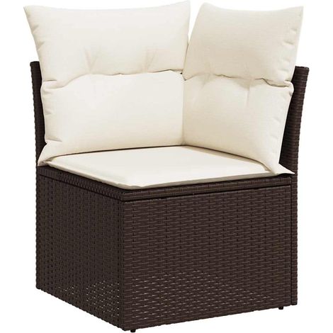 Maison Exclusive - Garten-Ecksofa mit Kissen Braun Poly Rattan