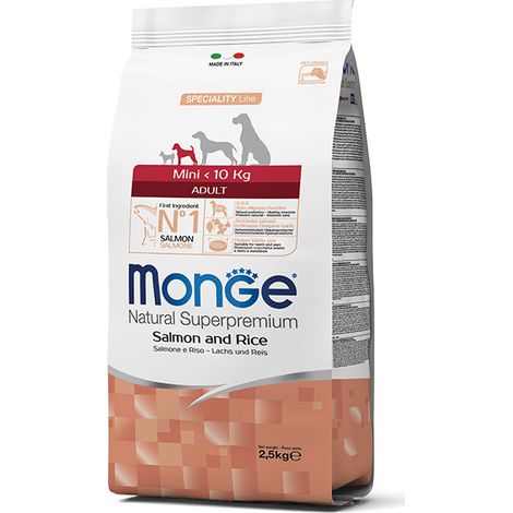 Monge Dog Natural Superpremium Adult Mini Salmone - Sacco 2,5 Kg -