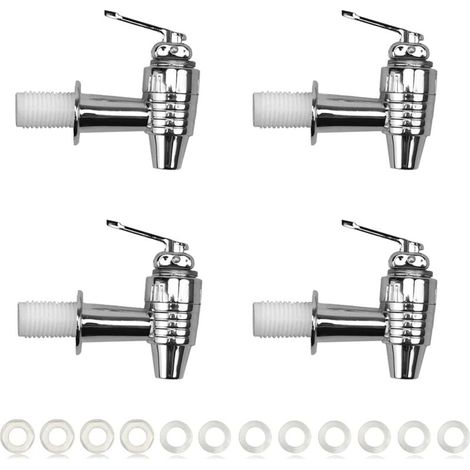 Robinet distributeur de boissons, 4 pièces, robinet fontaine ABS, robinet en plastique avec entretoises et écrous, robinet à jus, pour café et jus (1/4)