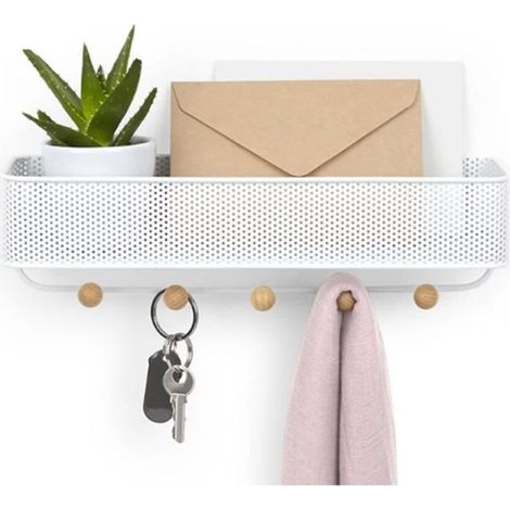 porte-courrier mural et porte clé mural – pour le rangement de vos clefs, lettres et brochures (1/3)