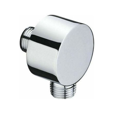 BET Rundschlauchanschluss – Verchromter Wandanschlusswinkel – Messing – Universal – 1/2" – Sandanschluss – Duschwandanschluss für Handbrause (1/4)