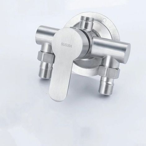 Robinet de douche mural - Acier inoxydable 304 - 3 ports - Diamètre 1/2 pouce - Résistant à la corrosion (1/5)