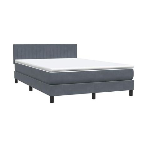 Sommier Snowco en velours gris foncé 160 × 210 cm, matelas et éclairage LED inclus., velours doux et confortable, éclairage led d’ambiance, pour chambre, décor moderne, facile à assembler (1/5)