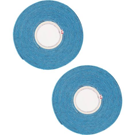Lot de deux bandes de kinésiologie, 5 cm de large et 5 m de long, protections musculaires adaptées au fitness, au badminton et à d'autres sports, bleu ciel. (1/5)