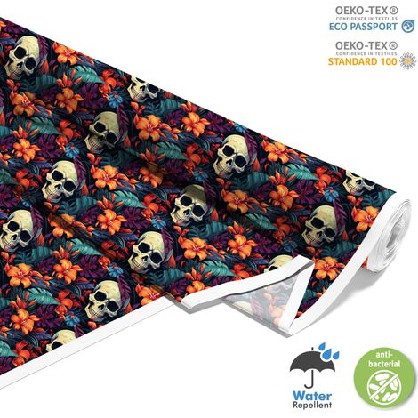 OUTDOOR DEKOSTOFFE OXFORD - Motiv der Schädel I DX4860
