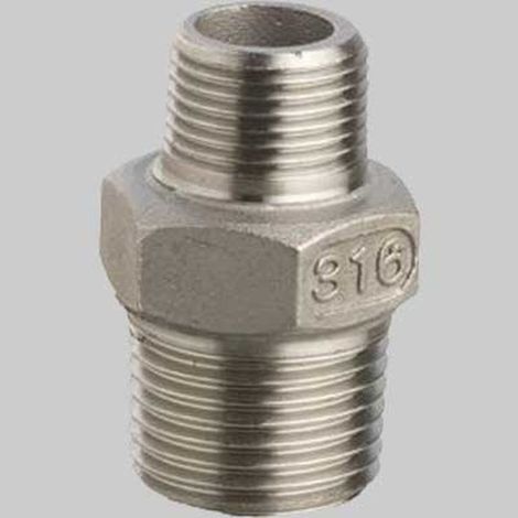 RACCORDO NIPLES RIDOTTO IN ACCIAIO INOX - 3/8 x 1/4