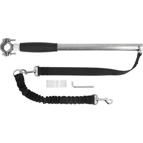 Laisse rétractable pour chien à vélo, en acier inoxydable haute résistance, idéale pour l'exercice, le jogging et le cyclisme. (1/5)