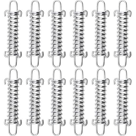 Tendeur à Ressort 12 Pièces Ressort pour Auvent Ressort pour Tente Tendeur Ressort de Voile Ressort de Tension avec Double Crochet pour la randonnée Camping Pêche Pique-Nique Voyager (1/5)