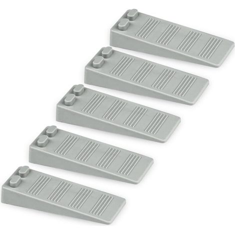 Ensemble de 5 butées de porte en caoutchouc souple, réglables en hauteur, antidérapantes, non toxiques et inodores, protégeant les sols et les murs, pour moquettes, sols, béton et parquet (gris) - Cre (1/4)