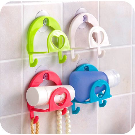 4 wall-mounted suction cup holders for sponges and towels (1/5)