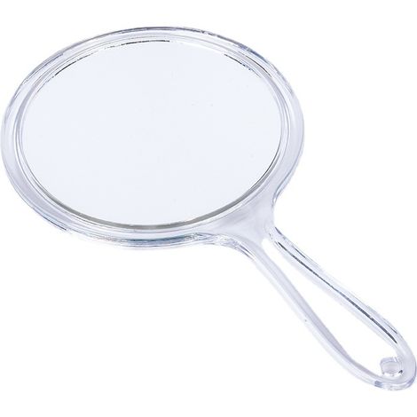 BEBUSINGOTO Espejo portátil de doble cara con aumento y asa (transparente) (1/5)