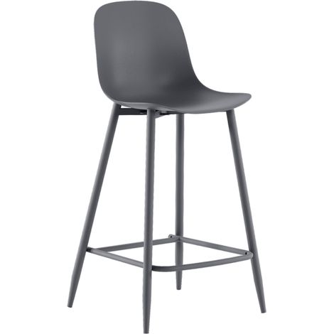 2x Sgabello in polipropilene grigio scuro-metallo 47 cm x 37 cm H. 103 cm (1/5)