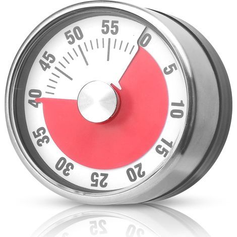 Timer visivo, timer meccanico, timer per il conto alla rovescia di 60 minuti, timer meccanico da cucina con base magnetica, timer visivo per bambini, per aula, ufficio, cucina, ufficio (1/5)