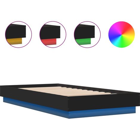 Maison Exclusive - Estructura de cama con luces LED negro 75x190 (1/5)