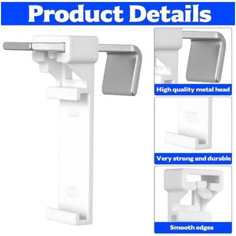 10 Pcs Support de Serrage Long pour Klemmfix Store Double, Fixation Store sans Percage Fenetre, Supports de Serrage Longs Fixation Attache Rideau pour PVC Fenêtre en Bois Store Enrouleur sans P