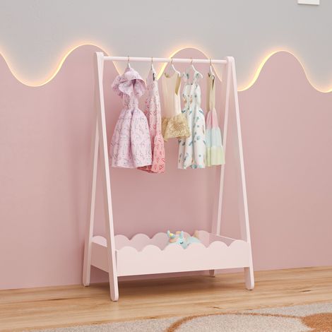 Stand Appendiabiti Vestnes a Forma di Capanna per Cameretta 99 x 66 x 38 cm - Rosa [en.casa]