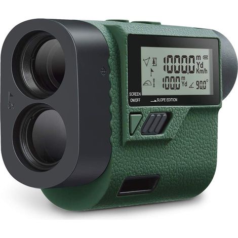 Huepar HLR1000 Pro Telemetro da golf 1.100 iarde -6X Telemetro laser con traiettoria/Blocco dell'asta della bandiera/Modalità distanza/altezza/velocità, schermo LCD esterno, filettatura di montaggio d