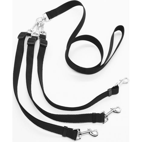 Laisse pour chien 3 en 1 Laisse multi-animaux 3 voies Séparateur de laisse pour animal de compagnie Triple coupleur Corde réglable pour un/deux/trois chiens Chats Pet Walking 1pc (1/3)