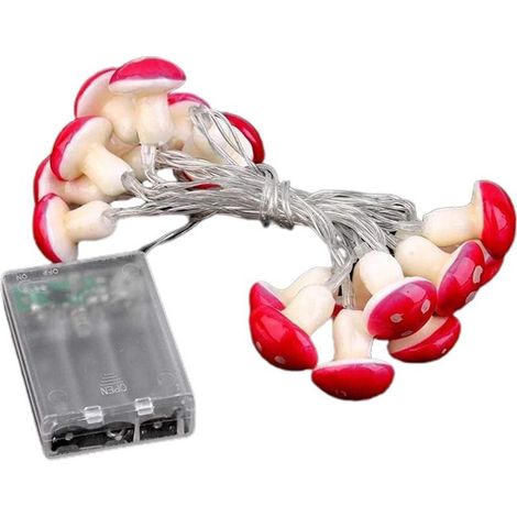 Guirlande lumineuse champignon LED à piles pour jardin, fêtes, Noël, mariages et décoration événementielle (1/5)
