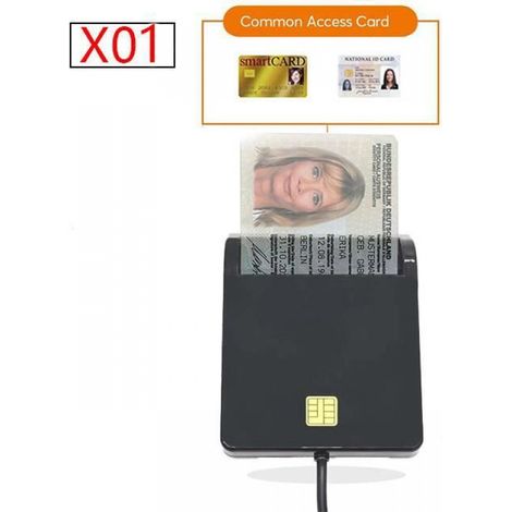 Lecteur De Cartes - USB 2.0 - Compatible Cartes Bancaires IC ID EMV SD TF MMC - Pour Ordinateur Portable Et Bureau - 1 Pièce