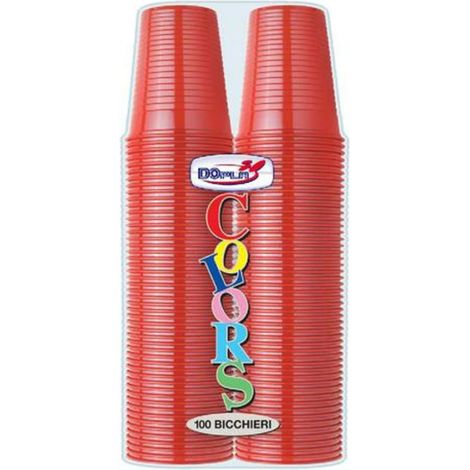 Cf.100 Bicchieri 200Cc. Rosso X1