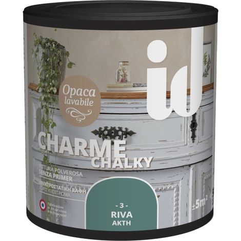 ID VERNICE OPACA E LAVABILE SENZA PRIMERCHARME COLORE VERDE RIVA - 0.5 LT (1/2)