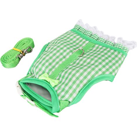 Harnais/laisse pour lapin avec ourlet en dentelle, mignon et respirant, fermeture velcro, pour chinchilla et furet, taille L (1/5)