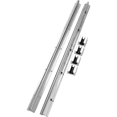 Lot de 2 rails linéaires SBR16 750mm avec 4 blocs de roulement SBR16UU, guide de glissière 16mm pour pièces CNC (1/5)