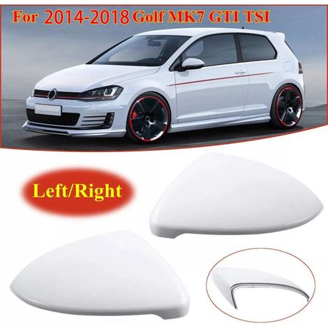 2x Außenspiegelkappen für VW Golf 7 MK7 (2014–2018), weiß, Teilenummer 5G0857538E (1/5)