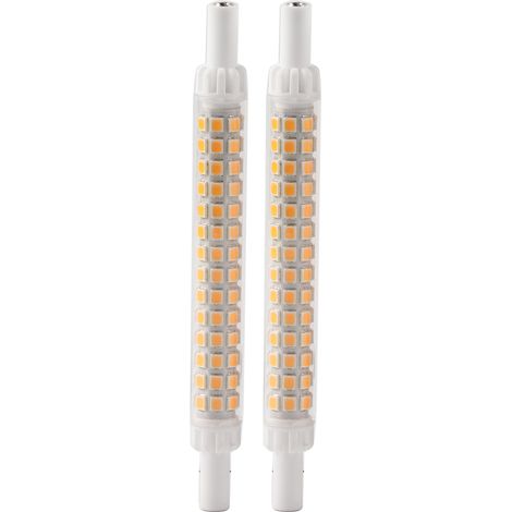 2er-Pack R7S 98 LED-Doppelend-Projektorlampen, 118 mm, dimmbar, warmweiß, 200–240 V