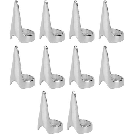 10 Pièces Anneau de Coiffage en Alliage Argent pour Séparer les Cheveux, Outil de Barbier Domicile et Salon, Bague de Sectionnement pour Tressage et Coupe (1/5)