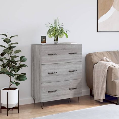 Buffet sonoma gris 69,5x34x90 cm bois d'ingénierie vidaXL (1/5)