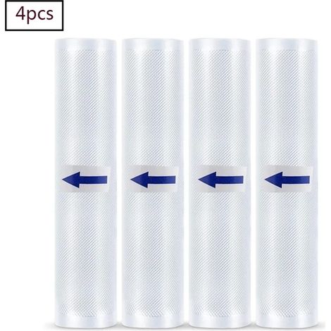 Rollos de vacío, 4 rollos 28500CM para todos los selladores de vacío, resistentes y reutilizables para cocción a baja temperatura (1/4)
