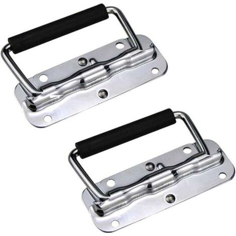 2 Pcs Poignées Pliantes 120mm Poignée de Traction Encastrable en Acier Inoxydable pour Flight Case Boîte à Outils