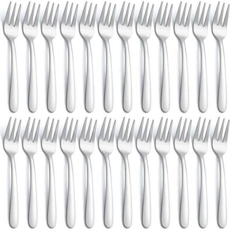Fourchettes À Dessert 24 Pièces 13,5 cm, Acier Inoxydable Poli Miroir, Lavables Au Lave-Vaisselle, Pour Gâteaux Et Pâtisserie (1/4)