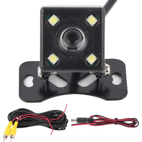 Caméra de recul HD pour voiture, vision nocturne IP67, moniteur de marche arrière avec 4 LED (1/5)