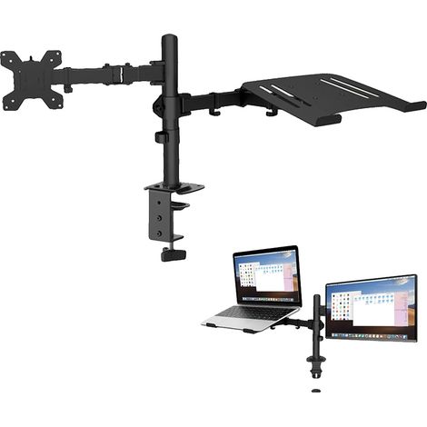 Soporte para dos monitores, brazo con resorte de gas, diseño ergonómico, F-B (1/2)