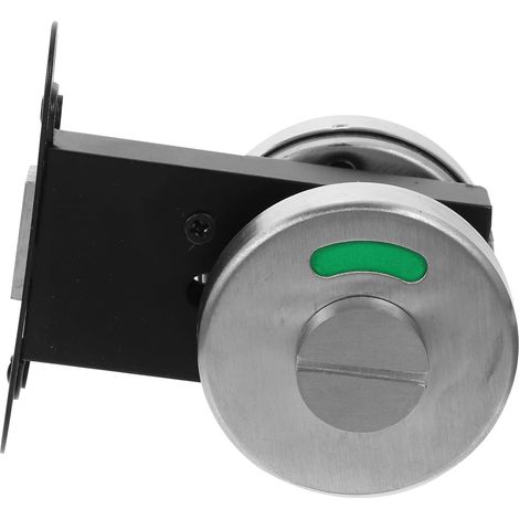 Serrure de Porte Salle de Bain 53Mm en Inox 304 Brossé Indicateur Rouge/Vert, Verrou sans Clé pour Toilettes Publiques, Verrouillage Commercial pour Sanitaires (1/5)