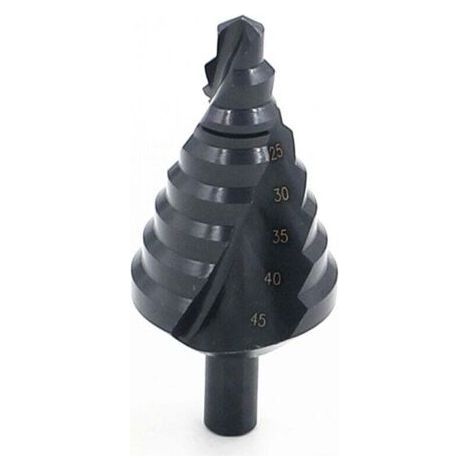 Forêt étagé spiral HSS, Triangle Conique Titane Foret Fraise pour Acier fin Alésage Perage, 10-45mm (1/5)