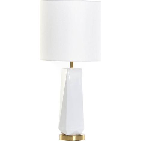 Lampe de salon céramique blanche et or élégante - Blanc avec touches dorées (1/5)