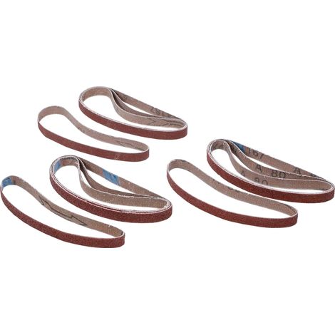 Schleifband-Satz  für Art. 8853  10 mm x 330 mm  K 60 - 80 - 120  12 tlg. (1/4)